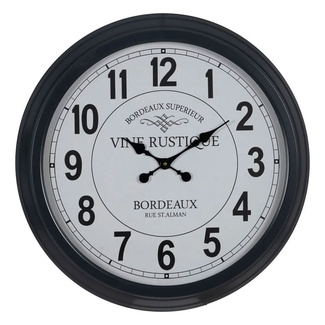 Imagen de Reloj de Pared Hierro Negro Blanco 70 x 70 cm 