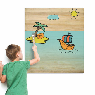 Imagen de Cuadro Infantil para Pintar Barco 60 x 70 cm