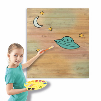 Imagen de Cuadro Infantil para Pintar Ovni 60 x 70 cm