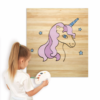 Imagen de Cuadro Infantil para Pintar Unicornio 60 x 70 cm