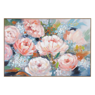 Imagen de Pintura Flores Rosa sobre Lienzo con Marco 5 x 120 x 80 cm
