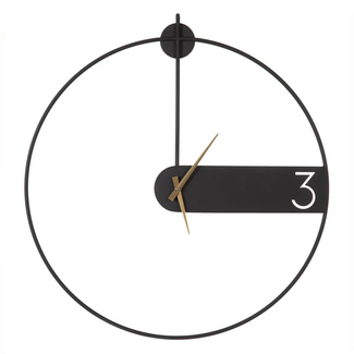 Imagen de Reloj de Pared Negro en Hierro 5 x 60 x 66 cm