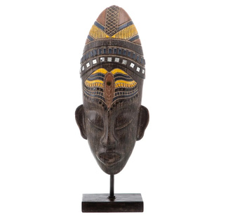 Imagen de Figura Rostro Africana de Resina 16 x 17 x 46 cm