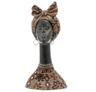 Imagen de Figura Africana Turbante de Resina 19 x 22 x 43 cm