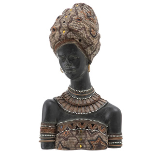 Imagen de Figura Africana de Resina 19 x 28,5 x 51 cm