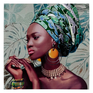 Imagen de Cuadro Impresión Africana en Lienzo 2,5 x 60 x 60 cm