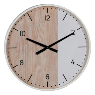 Imagen de Reloj de Pared de Madera Natural Blanco 60 x 60 cm 