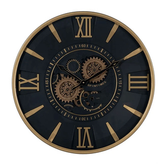 Imagen de Reloj de Pared Industrial Negro Oro 59 x 59 cm 