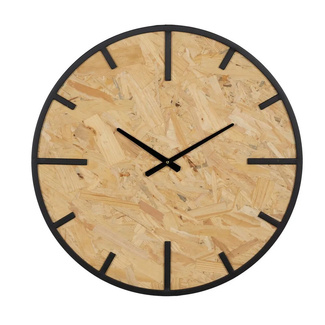 Imagen de Reloj de Pared Industrial de Hierro y DM Natural 60 x 60 cm