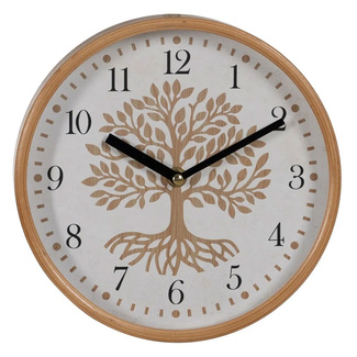 Imagen de Reloj de Pared de Madera Natural Blanco 22 x 22 cm 