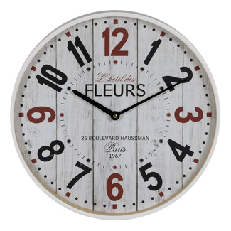 Imagen de Reloj de Pared de Madera Blanco 40 x 40 cm 