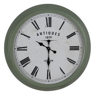 Imagen de Reloj de Pared Industrial de Hierro Verde 70 x 70 cm 