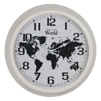 Imagen de Reloj de Pared de Hierro Blanco Negro 70 x 70 cm 