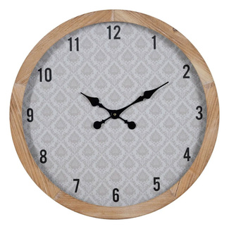 Imagen de Reloj de Pared Redonde de Madera Natural 60 x 60 cm 